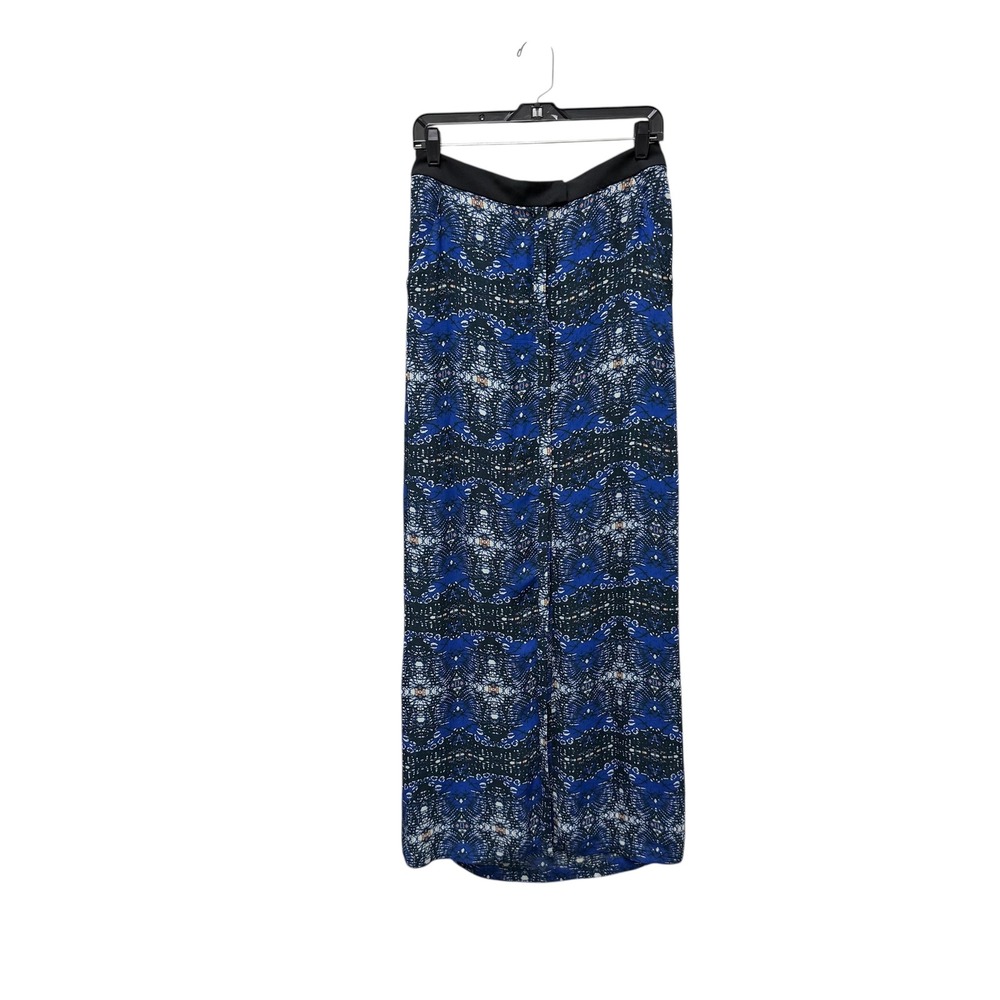 A.L.C. Ariella print silk maxi skirt with front button-down slit‎ Size 2
